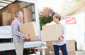 Couple moving